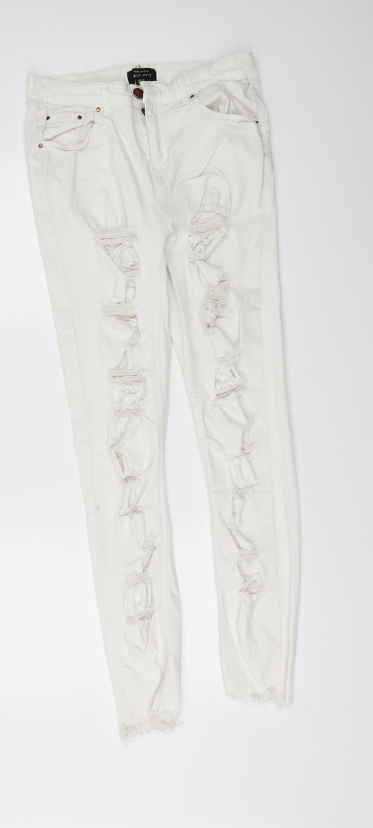 Select Womens White  Denim Skinny Jeans Size 12 L28 in