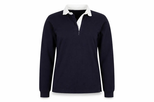 Front Row Womens Blue   Basic Polo Size M  - HORSES FOREVER BOYS WHATEVER