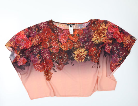 Womens UK Size 10 NEXT Orange Tunic Blouse