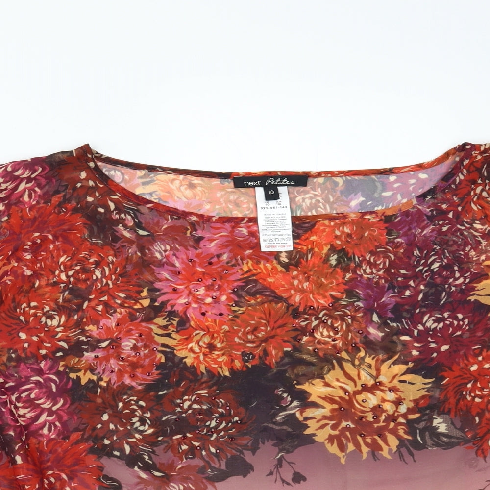 Womens UK Size 10 NEXT Orange Tunic Blouse