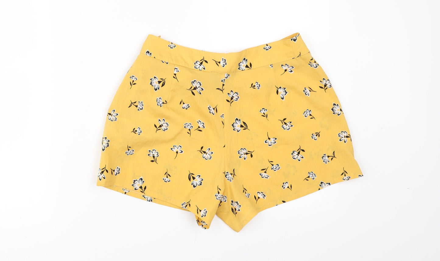 New Look Girls Yellow Floral  Paperbag Shorts Size 13 Years