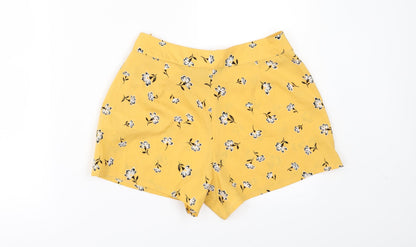 New Look Girls Yellow Floral  Paperbag Shorts Size 13 Years