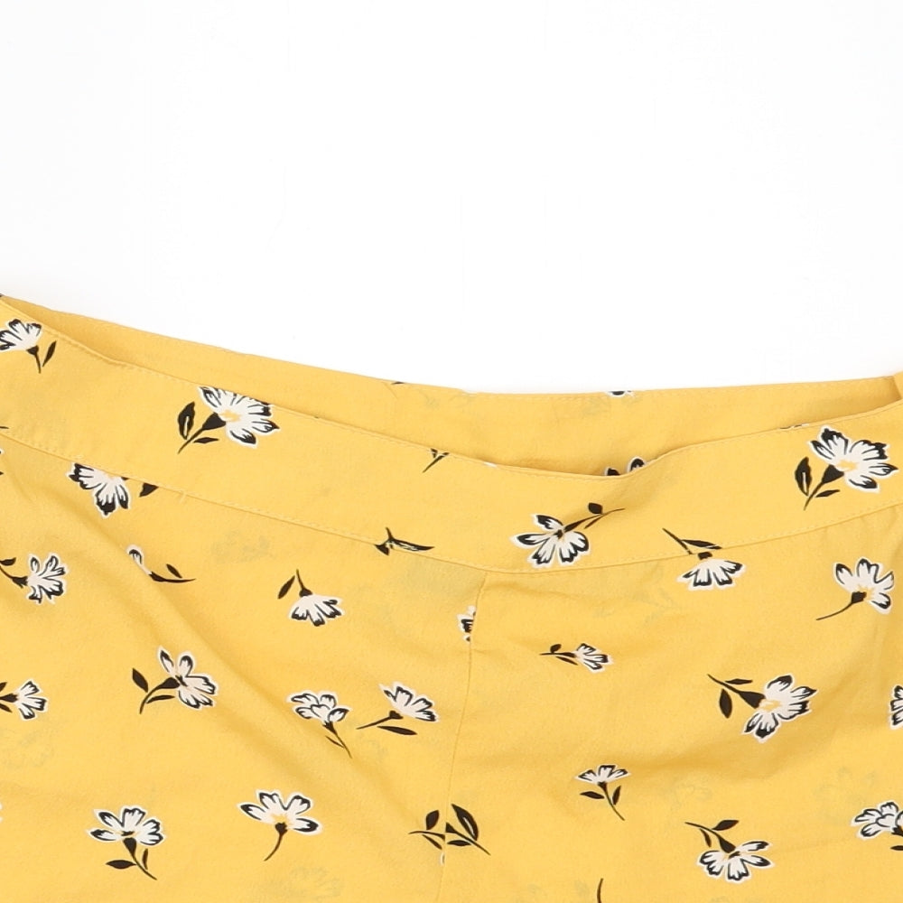 New Look Girls Yellow Floral  Paperbag Shorts Size 13 Years