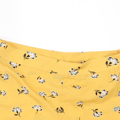 New Look Girls Yellow Floral  Paperbag Shorts Size 13 Years