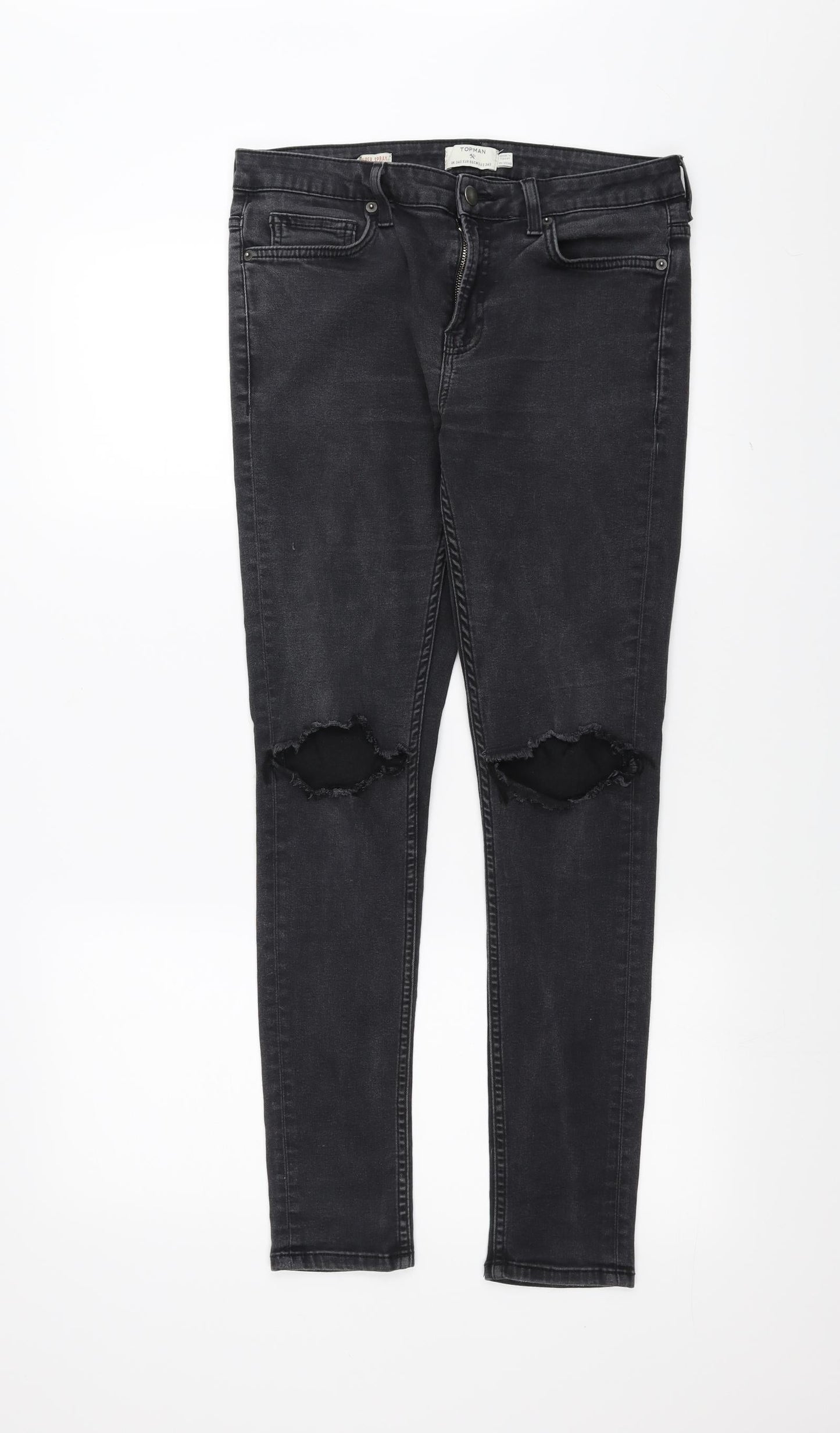 Womens UK Size 34 in Topman Extra-Slim Fit Skinny Grey Jeans