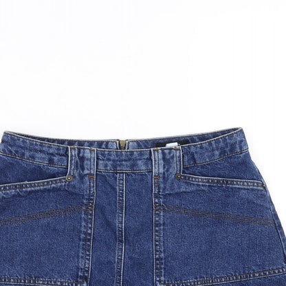 BDG Womens Blue  Denim A-Line Skirt Size M  - distressed hem