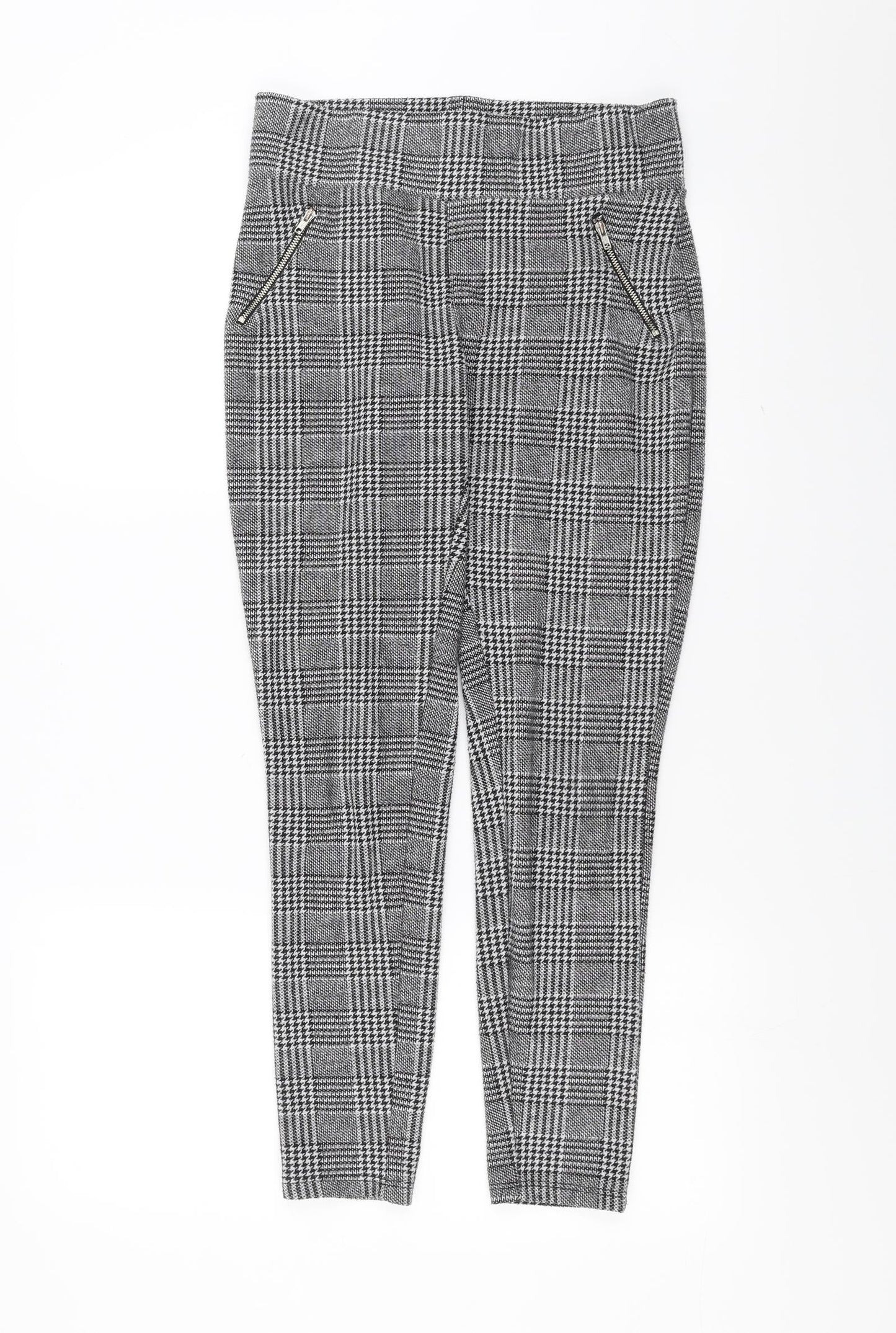 New Look Womens Black Herringbone  Trousers  Size 10 L28 in