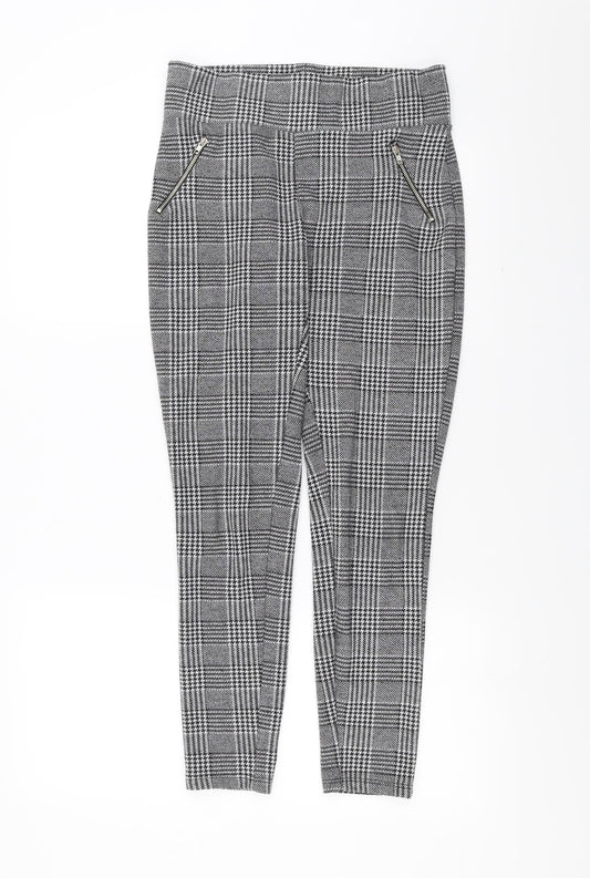 New Look Womens Black Herringbone  Trousers  Size 10 L28 in