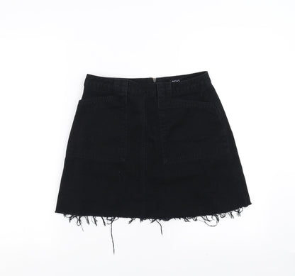 BDG Womens Black  Denim A-Line Skirt Size M  - distressed hem