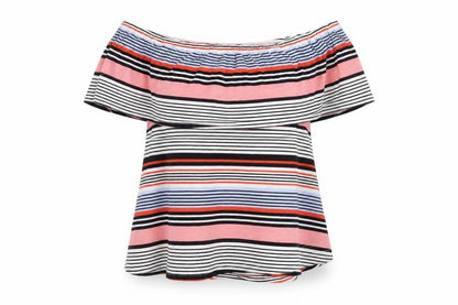 Womens UK Size 10 New Look Multicoloured Basic Blouse