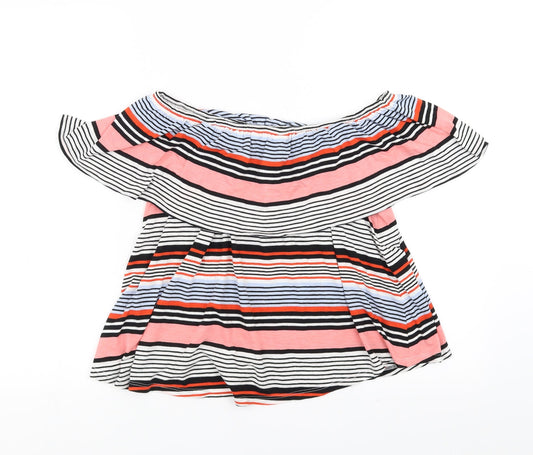 Womens UK Size 10 New Look Multicoloured Basic Blouse