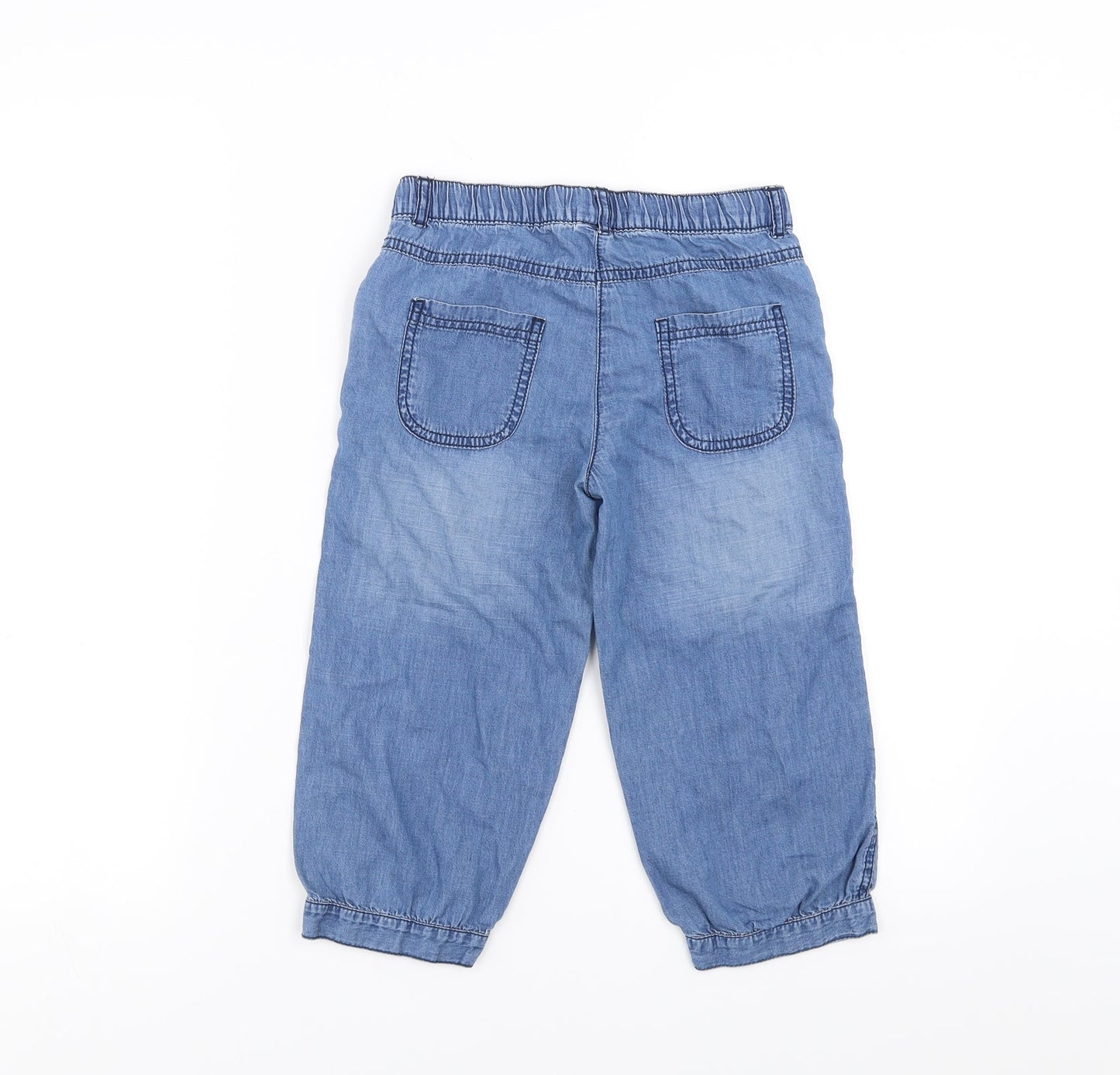 kihawo Girls Blue  Denim Cropped Trousers Size 9 Months
