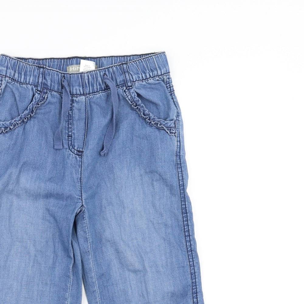 kihawo Girls Blue  Denim Cropped Trousers Size 9 Months