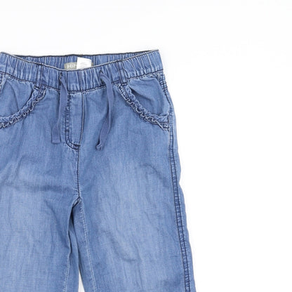 kihawo Girls Blue  Denim Cropped Trousers Size 9 Months