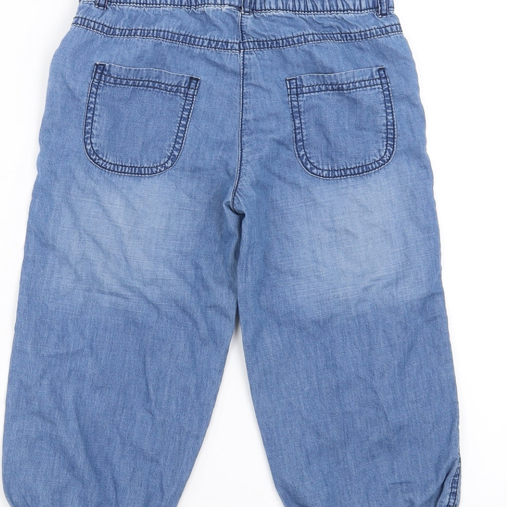 kihawo Girls Blue  Denim Cropped Trousers Size 9 Months