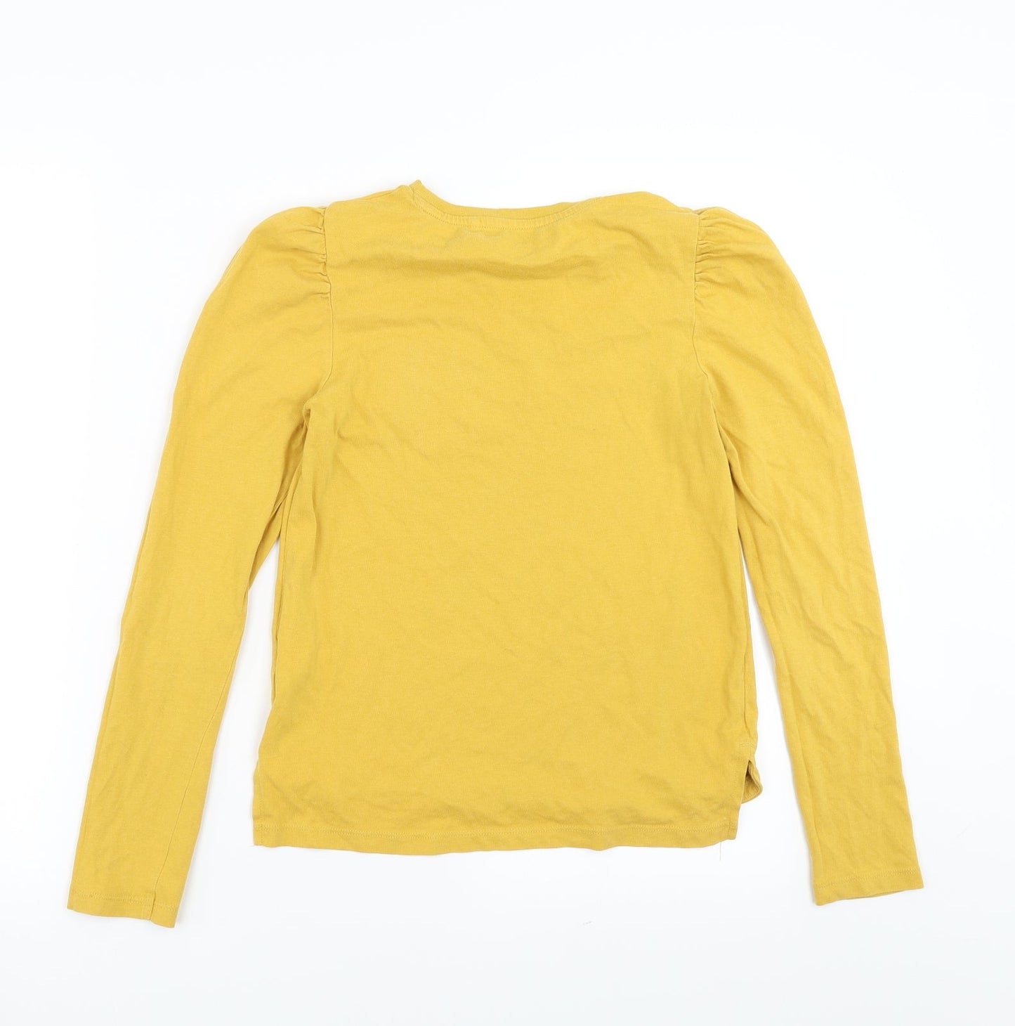 NEXT Girls Yellow   Basic T-Shirt Size 11 Years  - have a nice day