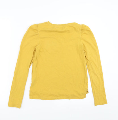 NEXT Girls Yellow   Basic T-Shirt Size 11 Years  - have a nice day