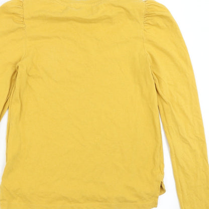 NEXT Girls Yellow   Basic T-Shirt Size 11 Years  - have a nice day