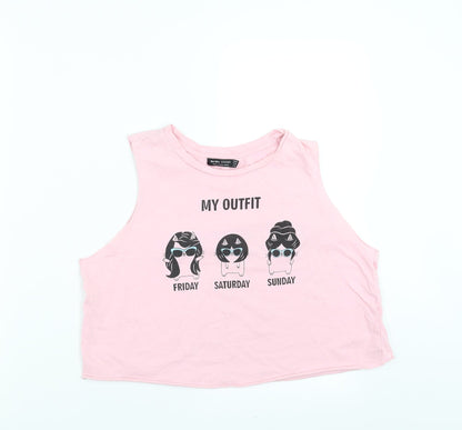 Berska Womens Pink   Cropped T-Shirt Size M  - cat