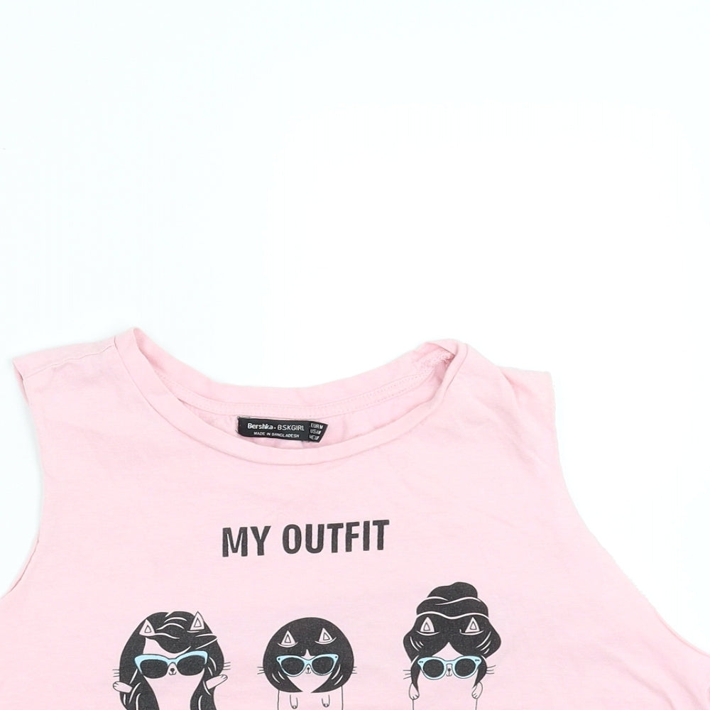 Berska Womens Pink   Cropped T-Shirt Size M  - cat