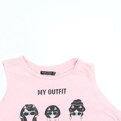 Berska Womens Pink   Cropped T-Shirt Size M  - cat