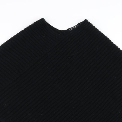 Nouveau Edition Womens Black   Cape Jumper One Size  - fringe detail
