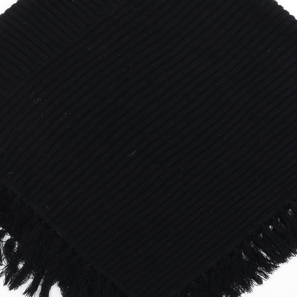 Nouveau Edition Womens Black   Cape Jumper One Size  - fringe detail