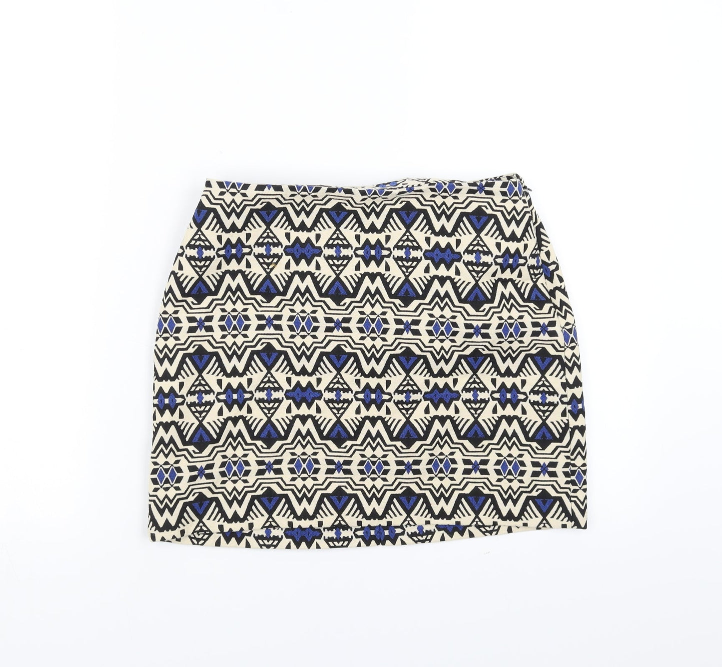 Divided by H&M Womens Beige Geometric  A-Line Skirt Size 8