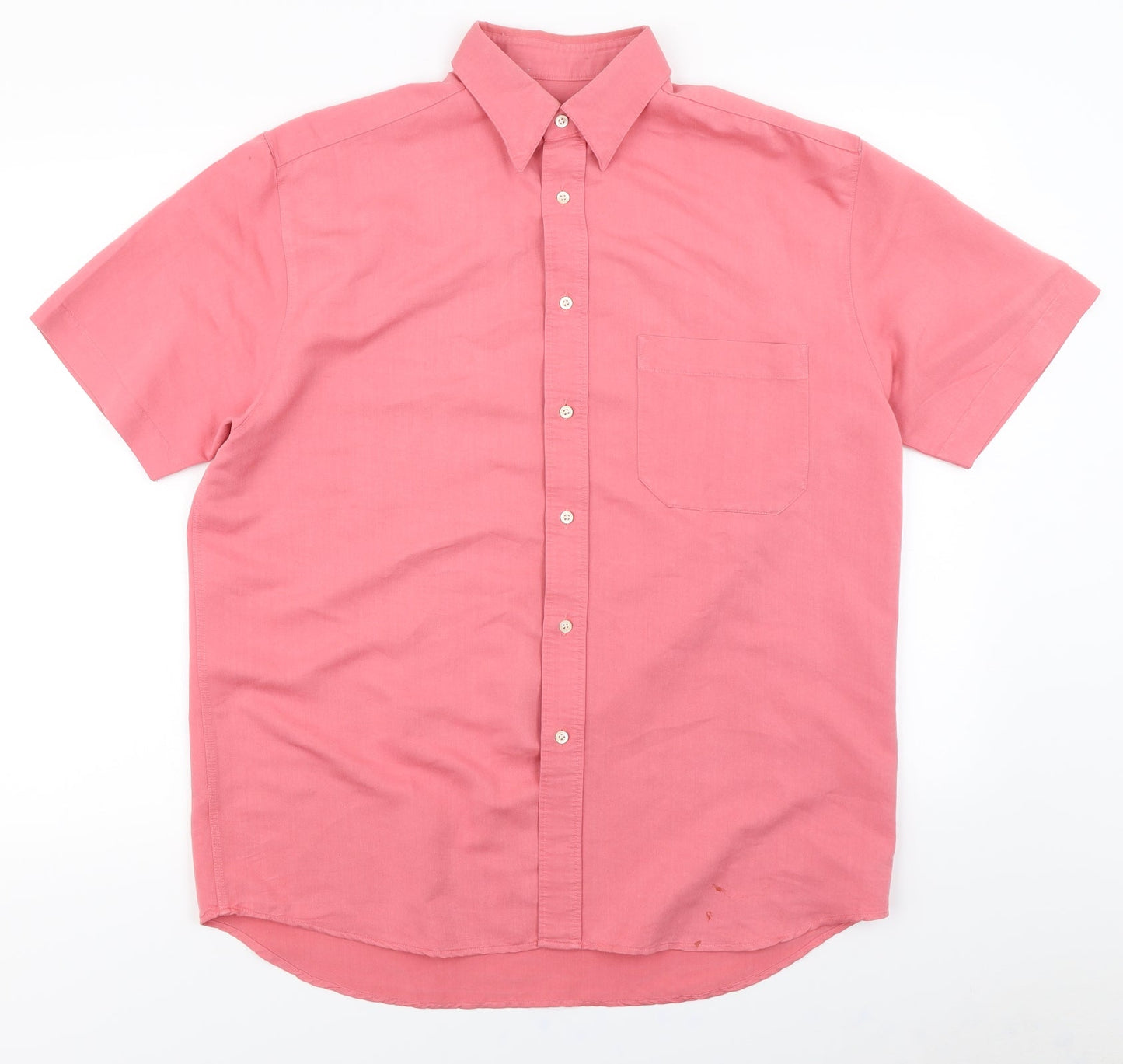Mens UK Size M Fraser Pink  Button-Up Short Sleeve Casual Shirt