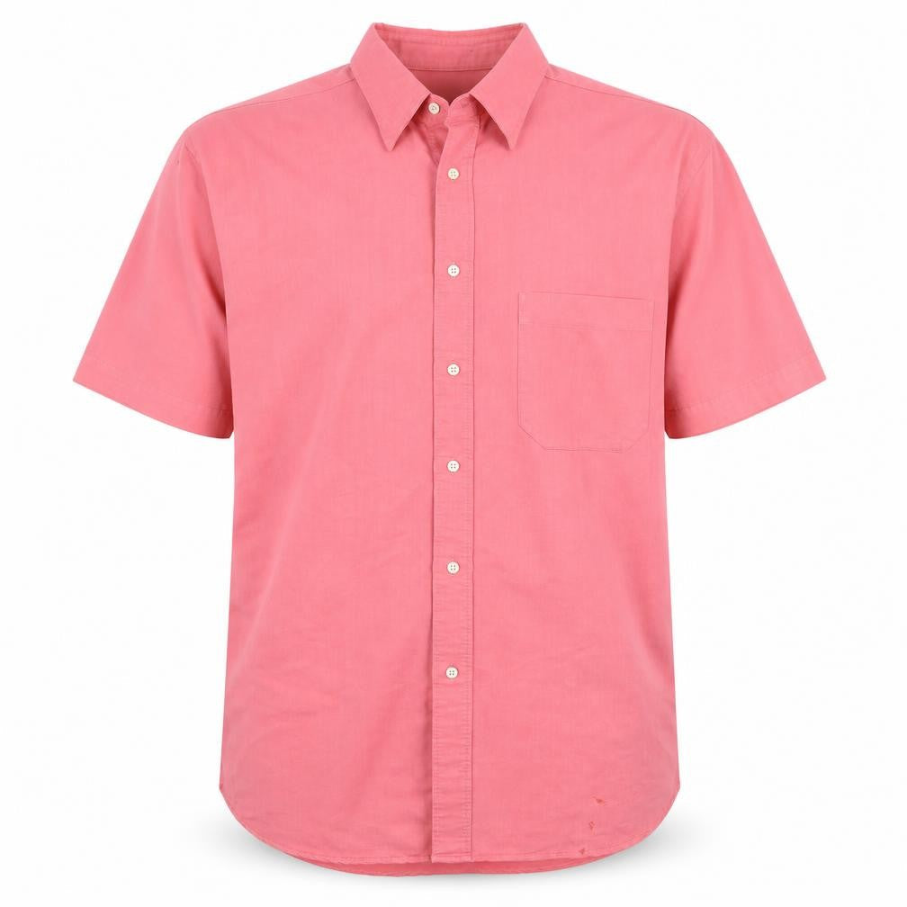 Mens UK Size M Fraser Pink  Button-Up Short Sleeve Casual Shirt
