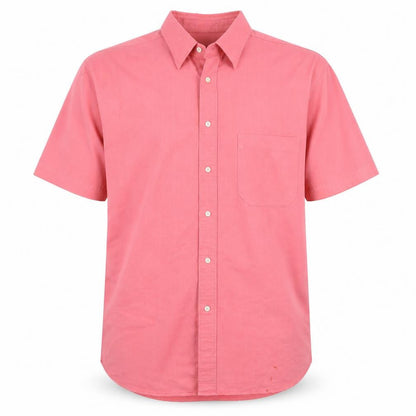Mens UK Size M Fraser Pink  Button-Up Short Sleeve Casual Shirt