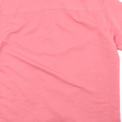 Mens UK Size M Fraser Pink  Button-Up Short Sleeve Casual Shirt