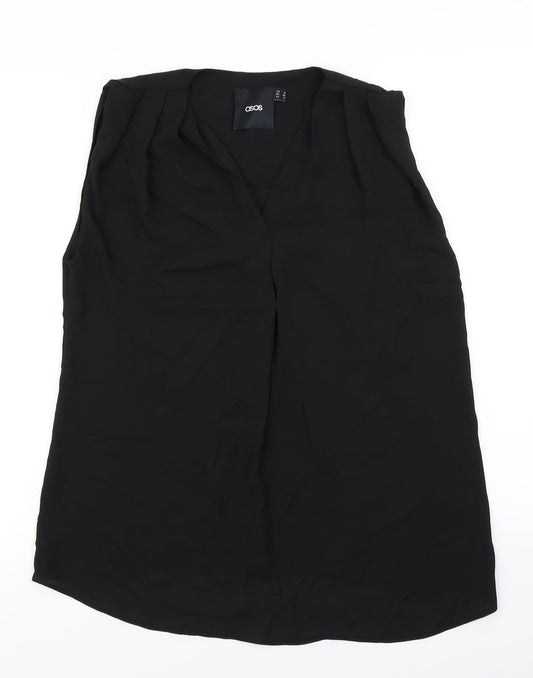 Womens UK Size 6 ASOS Black Basic Blouse