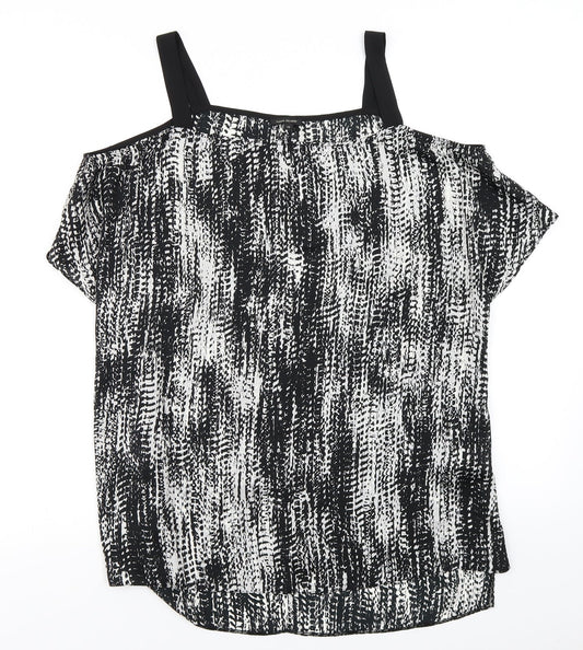 Womens UK Size 10 River Island Black Basic Blouse