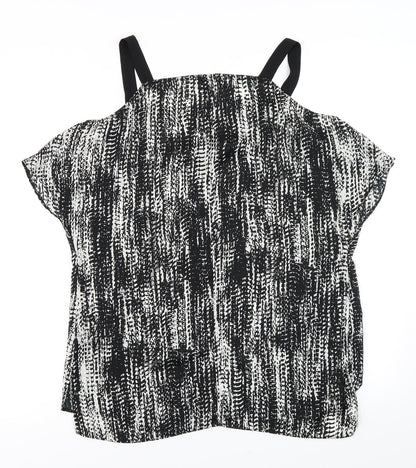 Womens UK Size 10 River Island Black Basic Blouse
