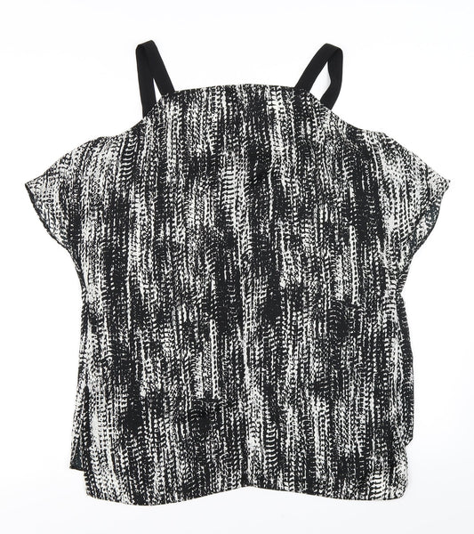 Womens UK Size 10 River Island Black Basic Blouse