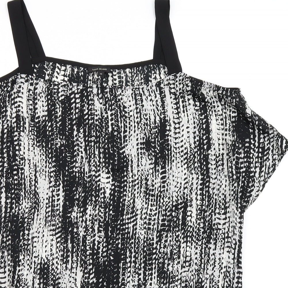 Womens UK Size 10 River Island Black Basic Blouse