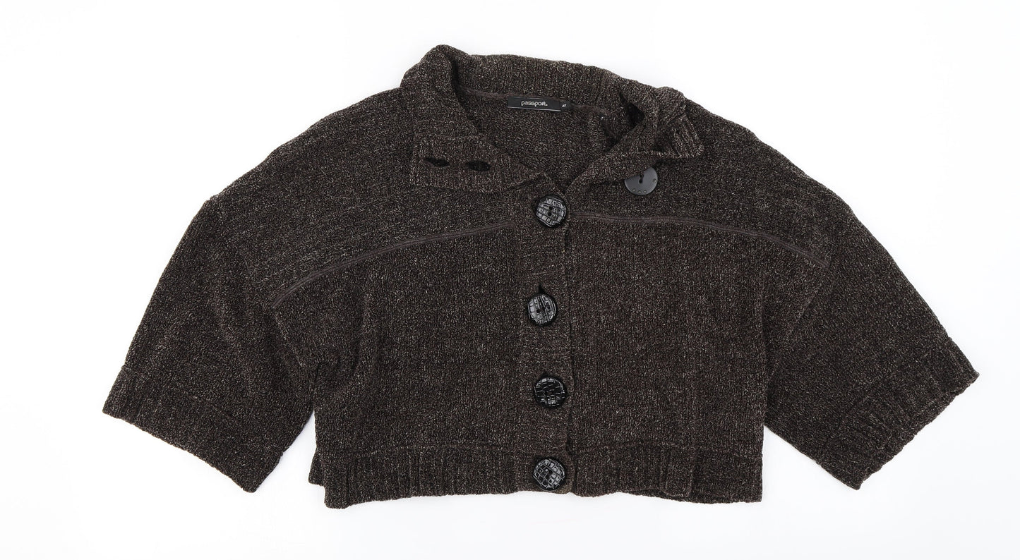 Passport Womens Brown   Cardigan Jumper Size 14