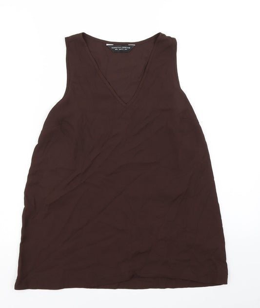 Womens UK Size 6 Dorothy Perkins Brown Basic Blouse