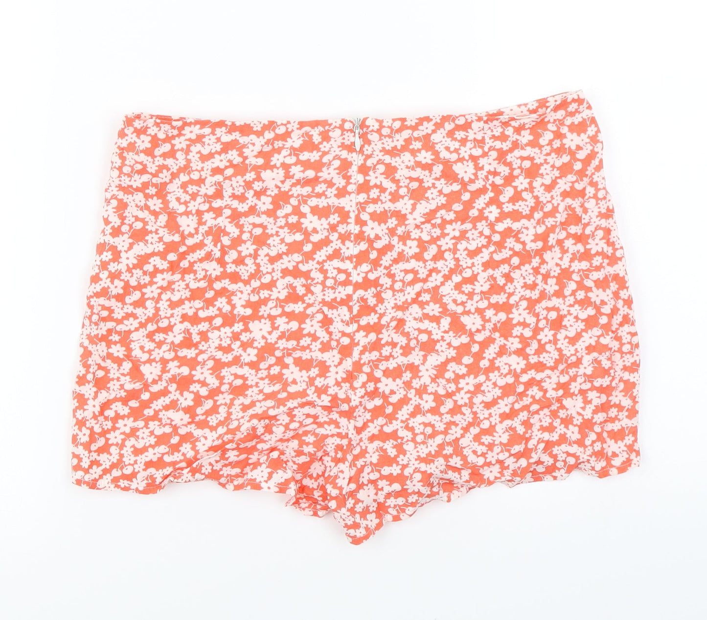 Parisian Collection Womens Orange Floral  Hot Pants Shorts Size 8