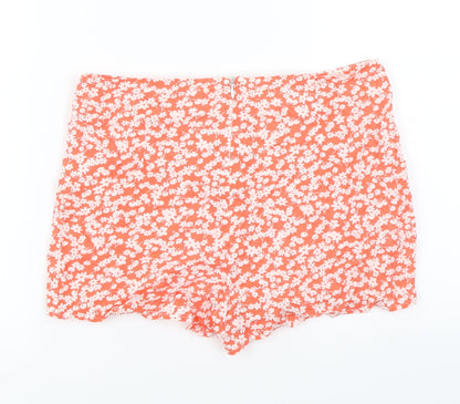 Parisian Collection Womens Orange Floral  Hot Pants Shorts Size 8