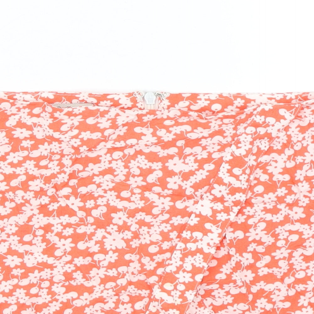 Parisian Collection Womens Orange Floral  Hot Pants Shorts Size 8