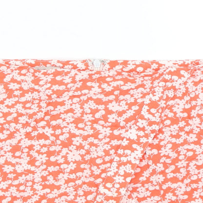 Parisian Collection Womens Orange Floral  Hot Pants Shorts Size 8