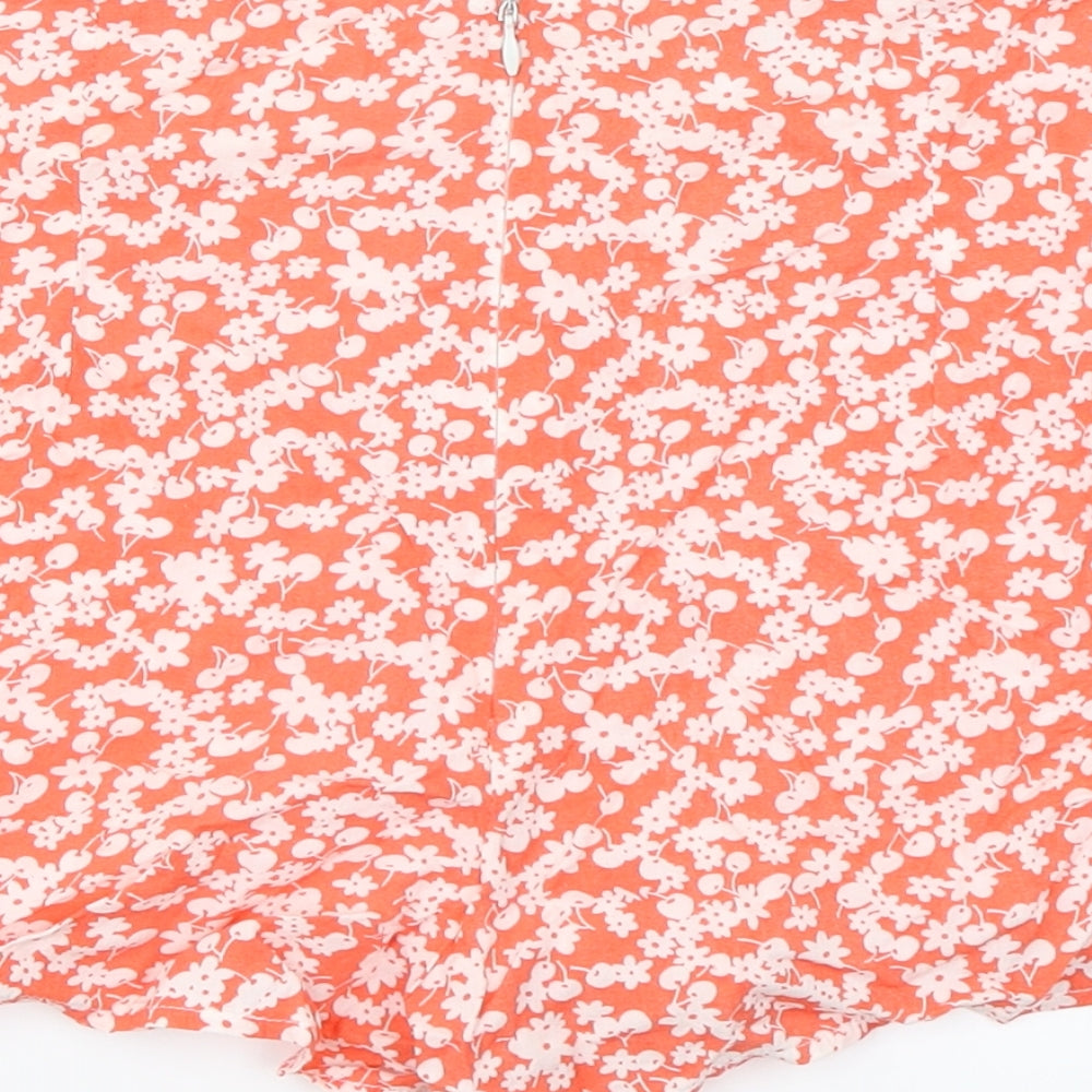 Parisian Collection Womens Orange Floral  Hot Pants Shorts Size 8