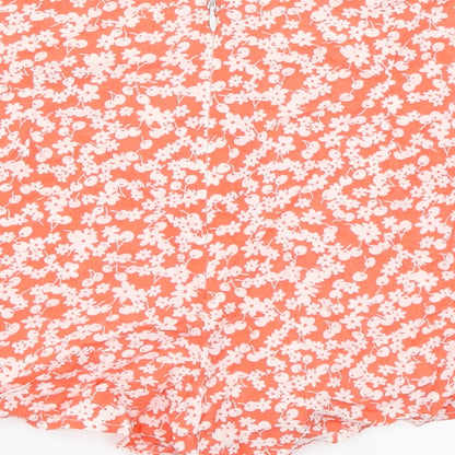 Parisian Collection Womens Orange Floral  Hot Pants Shorts Size 8