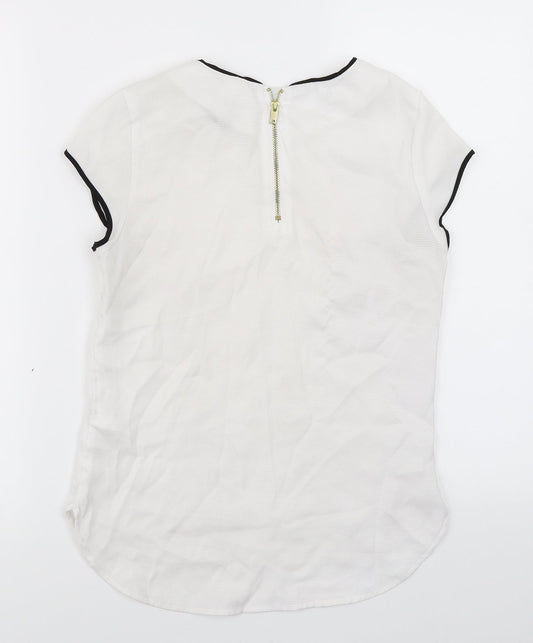 Womens UK Size 4 H&M White Basic Blouse