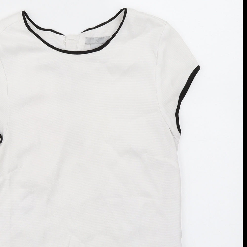 Womens UK Size 4 H&M White Basic Blouse