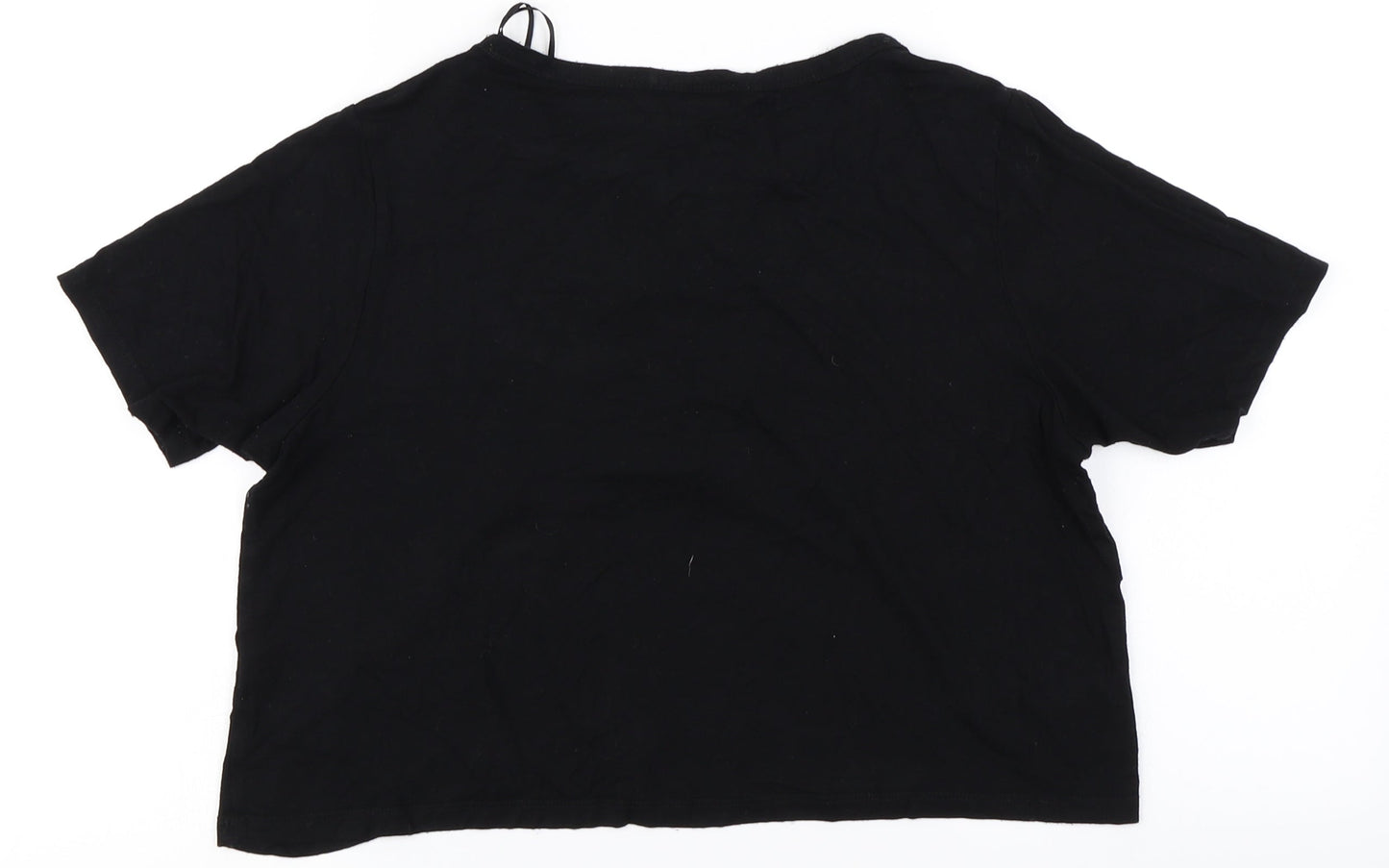 Womens UK Size 12 Select Black Cropped T-Shirt
