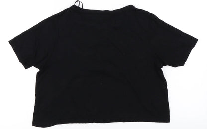 Womens UK Size 12 Select Black Cropped T-Shirt