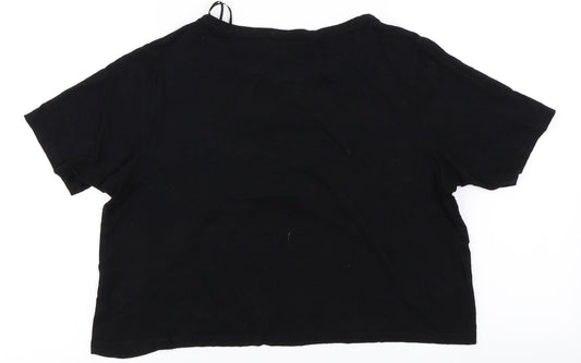 Womens UK Size 12 Select Black Cropped T-Shirt